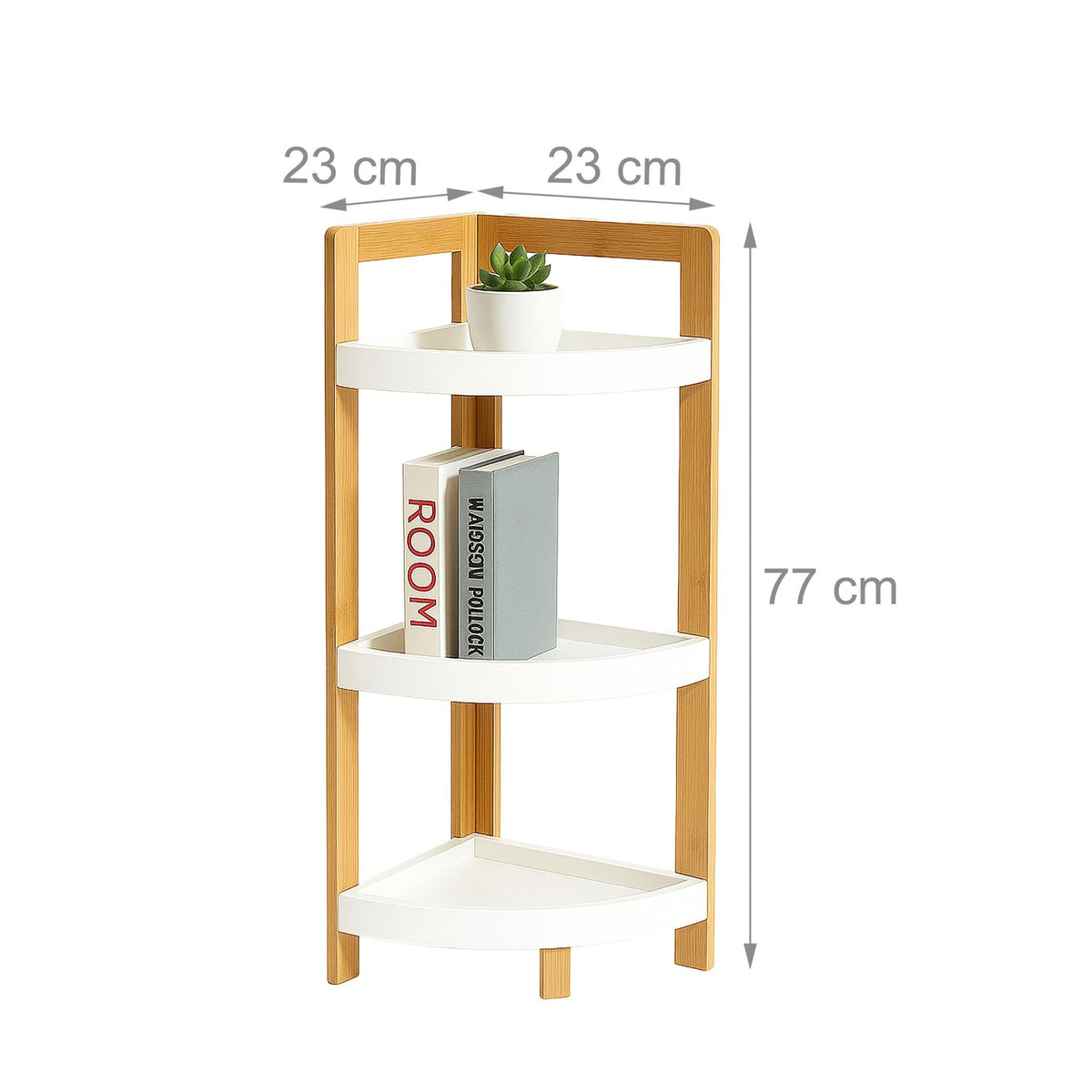 Bamboo Corner Shelf with Racks – Space-Saving Storage