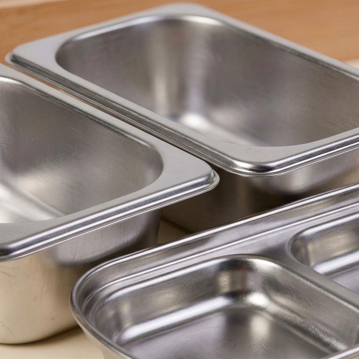 Bamboo Couch Snack Bar – 3 Stainless Bowls, Cup Holders