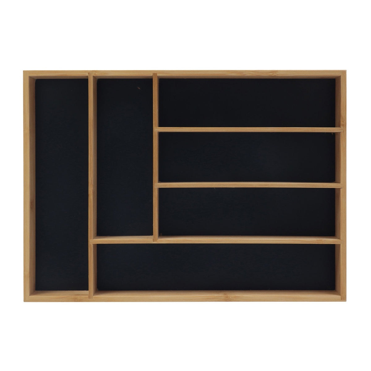 Bamboo Cutlery Tray – 6 Compartments, Drawer Organizer