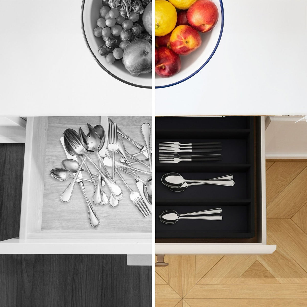 Bamboo Cutlery Tray – 6 Compartments, Drawer Organizer