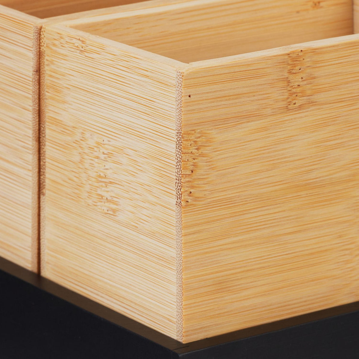 Bamboo Desk Organiser Set, 4-Piece, Natural/Black