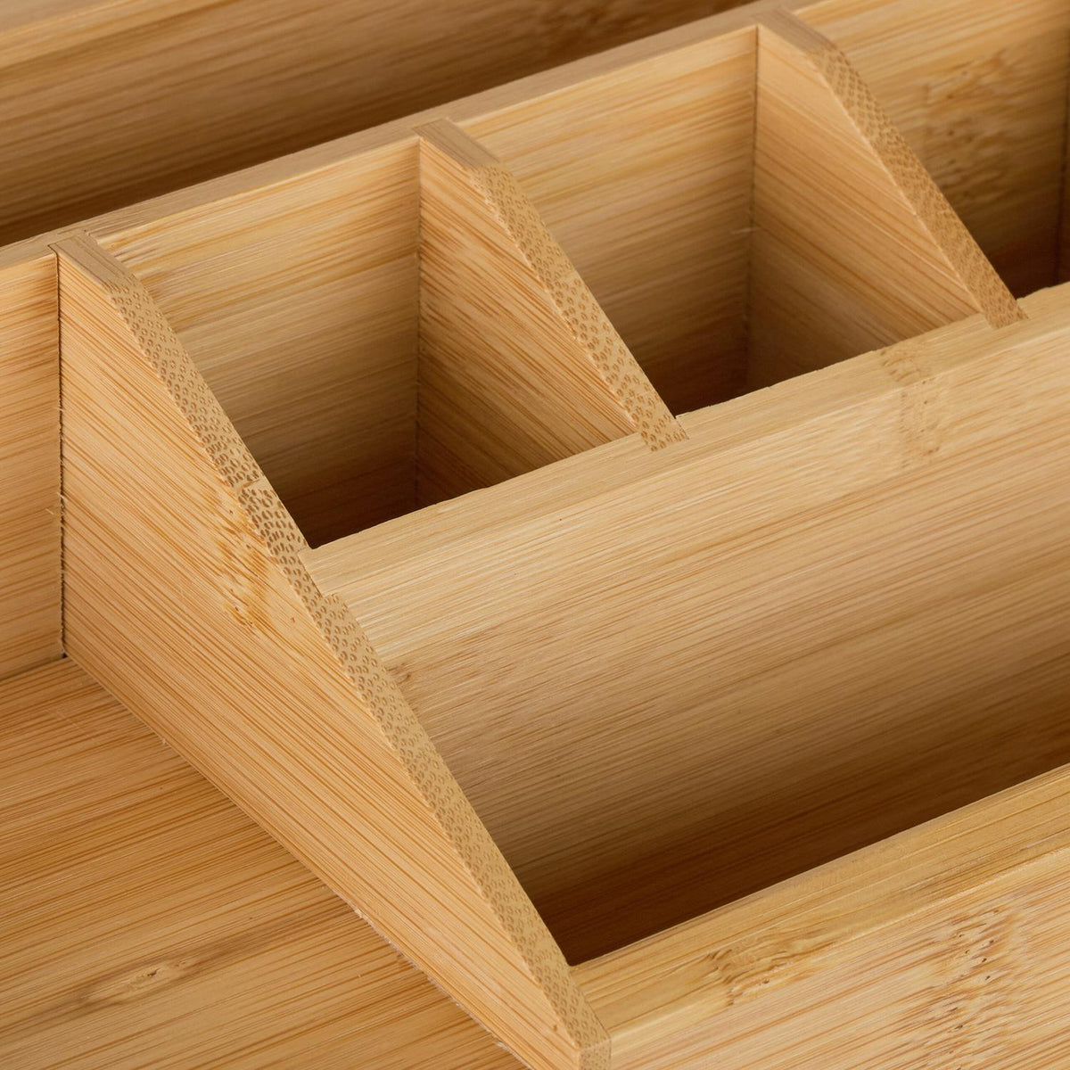 Bamboo Desk Organiser with Drawer, 6 Compartments