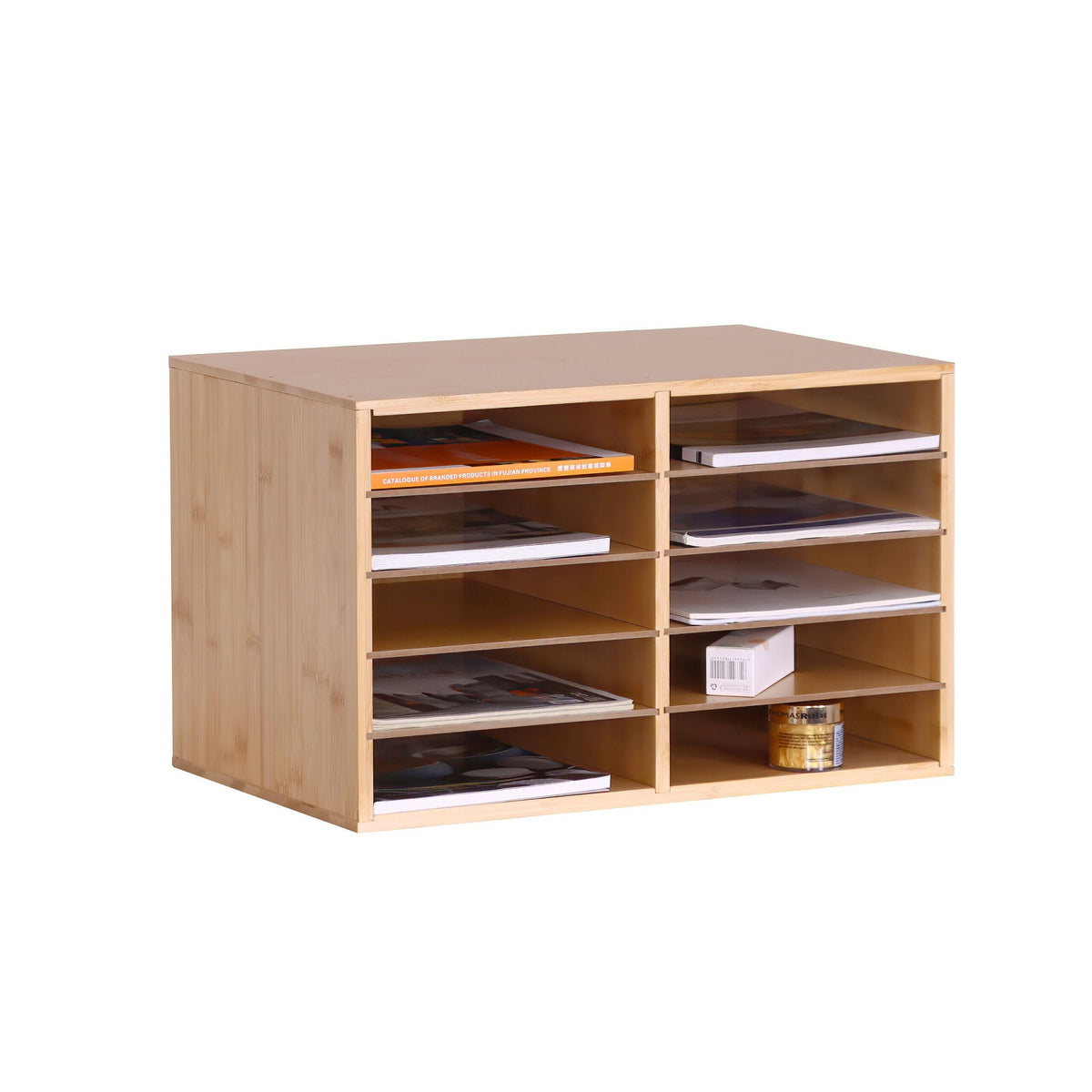 Bamboo Document Holder, 10 Slots, A4 Size