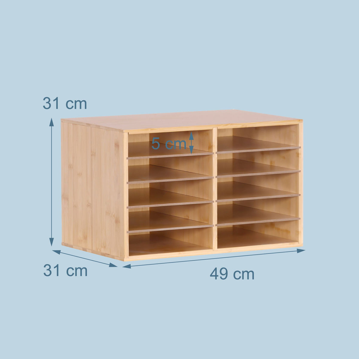 Bamboo Document Holder, 10 Slots, A4 Size