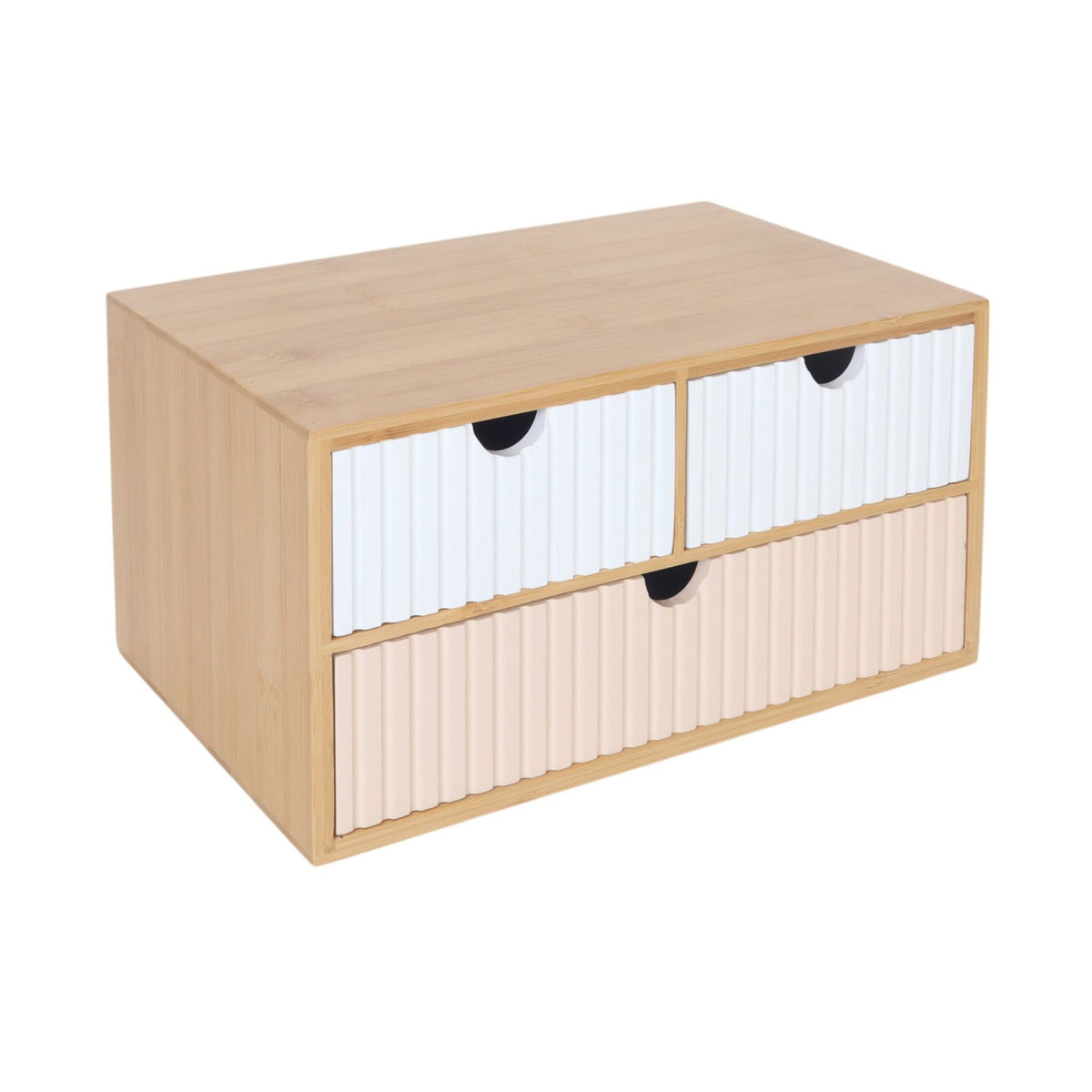 Bamboo Drawer Box with 3 Slots for Home Organization