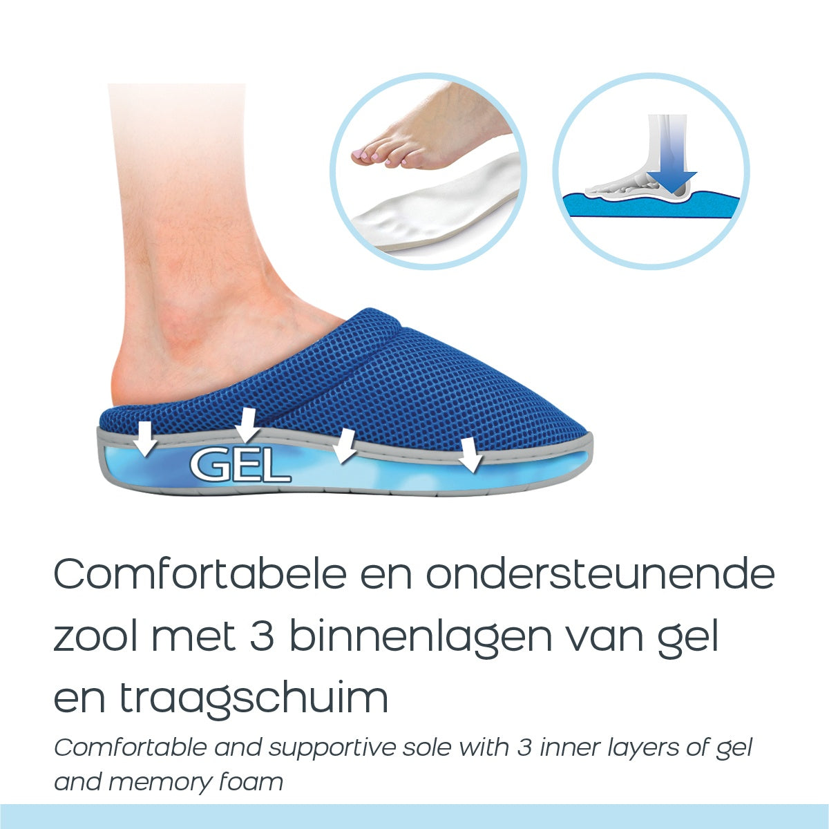 Bamboo Gel Slippers, Size L 42/43, Breathable & Anti-Slip