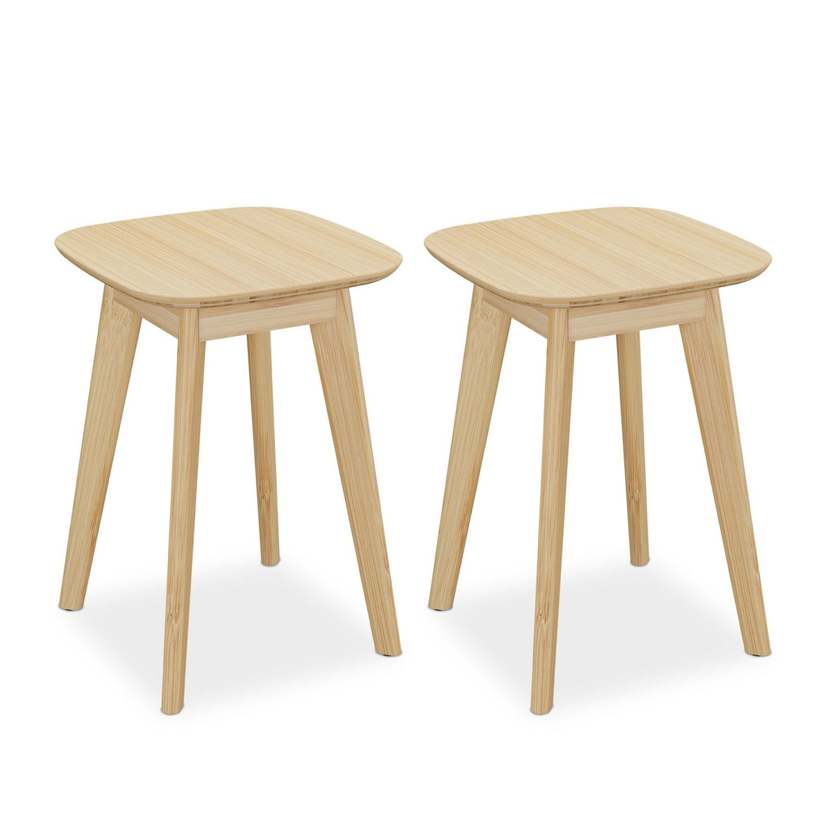 Bamboo Kitchen Stools, Set of 2, Moisture-Resistant