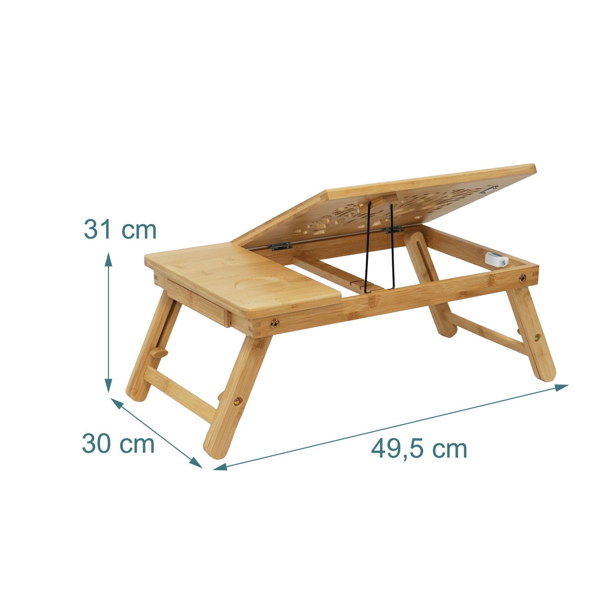 Bamboo Laptop Stand with Adjustable Height and Ventilation