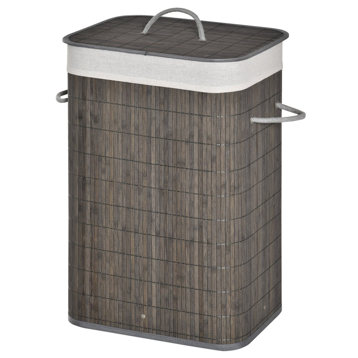 Bamboo Laundry Basket Slim with Lid 83L Laundry Hamper with Handles, Removable Laundry Bag, Laundry Baskets Laundry Sorter for Laundry Room Bathroom Bedroom Gray