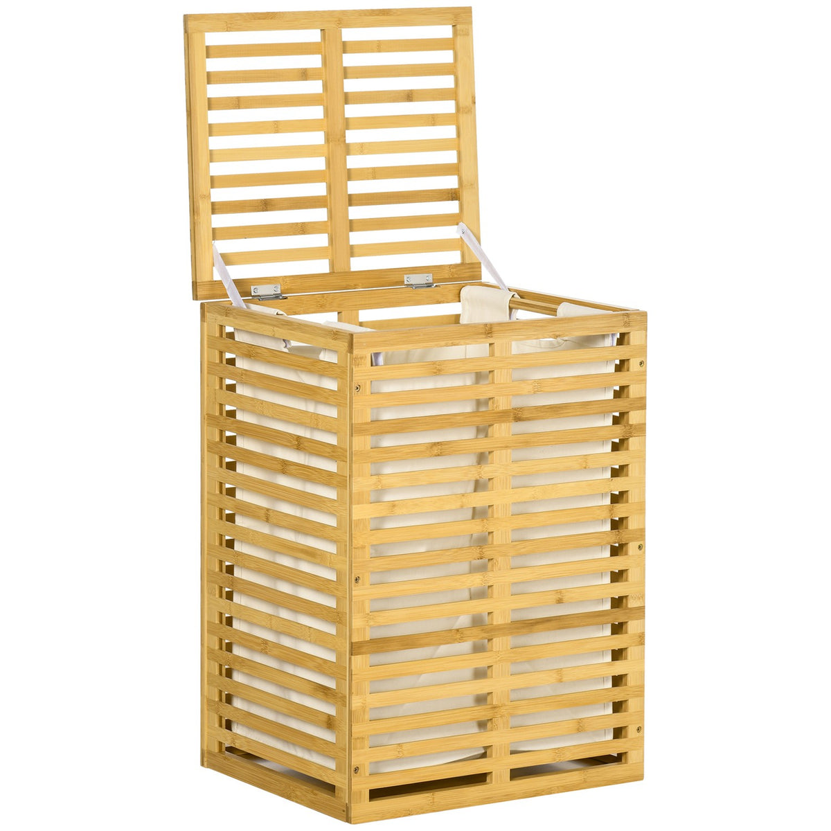 Bamboo Laundry Basket with 63 L Laundry Hamper with Lid Removable Laundry Bag, Rod, Laundry Baskets Laundry Box for Laundry Room Bedroom Bathroom Natural Wood |