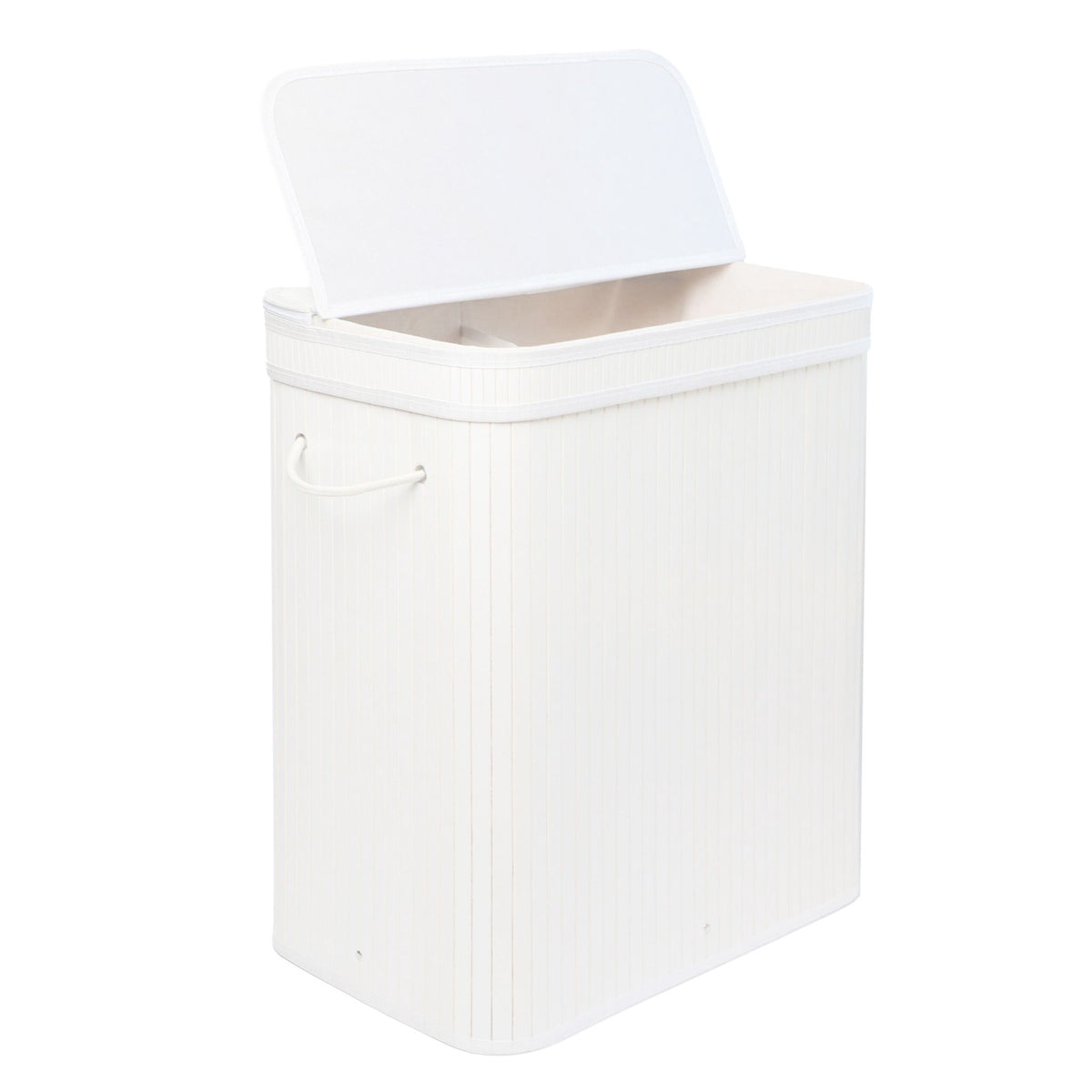 Bamboo Laundry Bin With Lid, Removable Washable Bag
