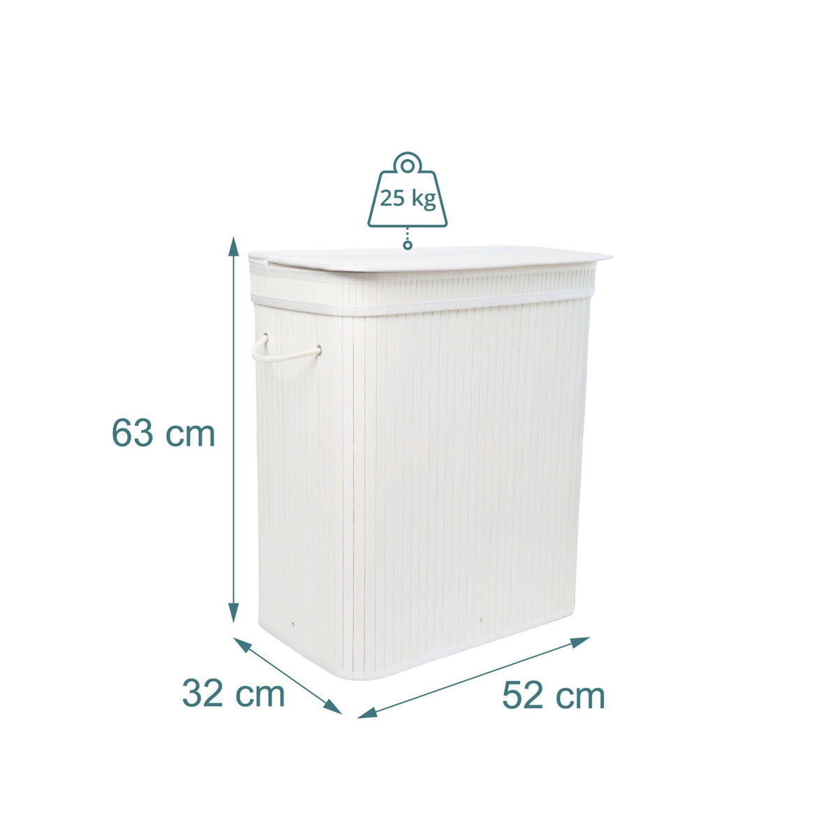 Bamboo Laundry Bin With Lid, Removable Washable Bag