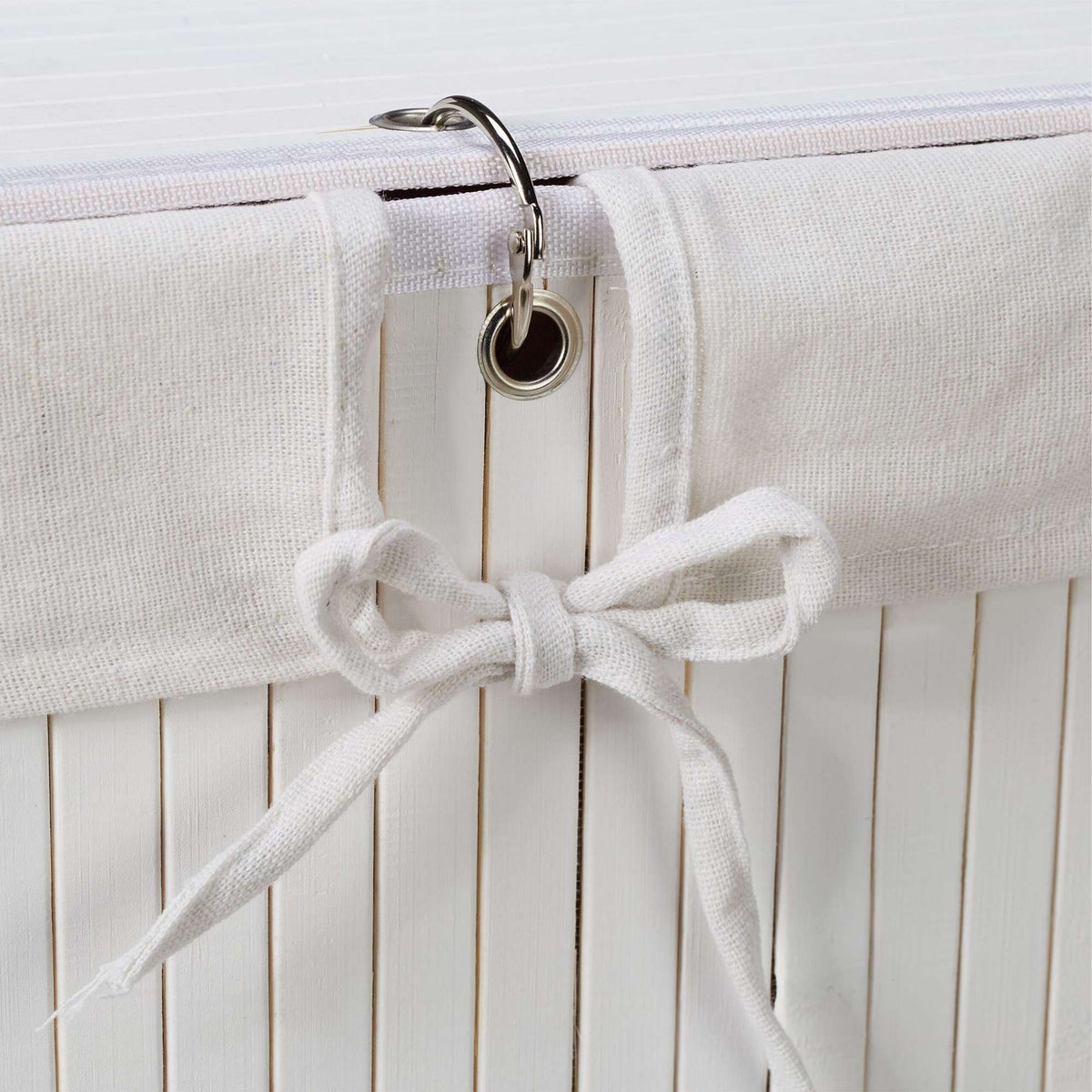 Bamboo Laundry Bin with Lid and Removable Bag