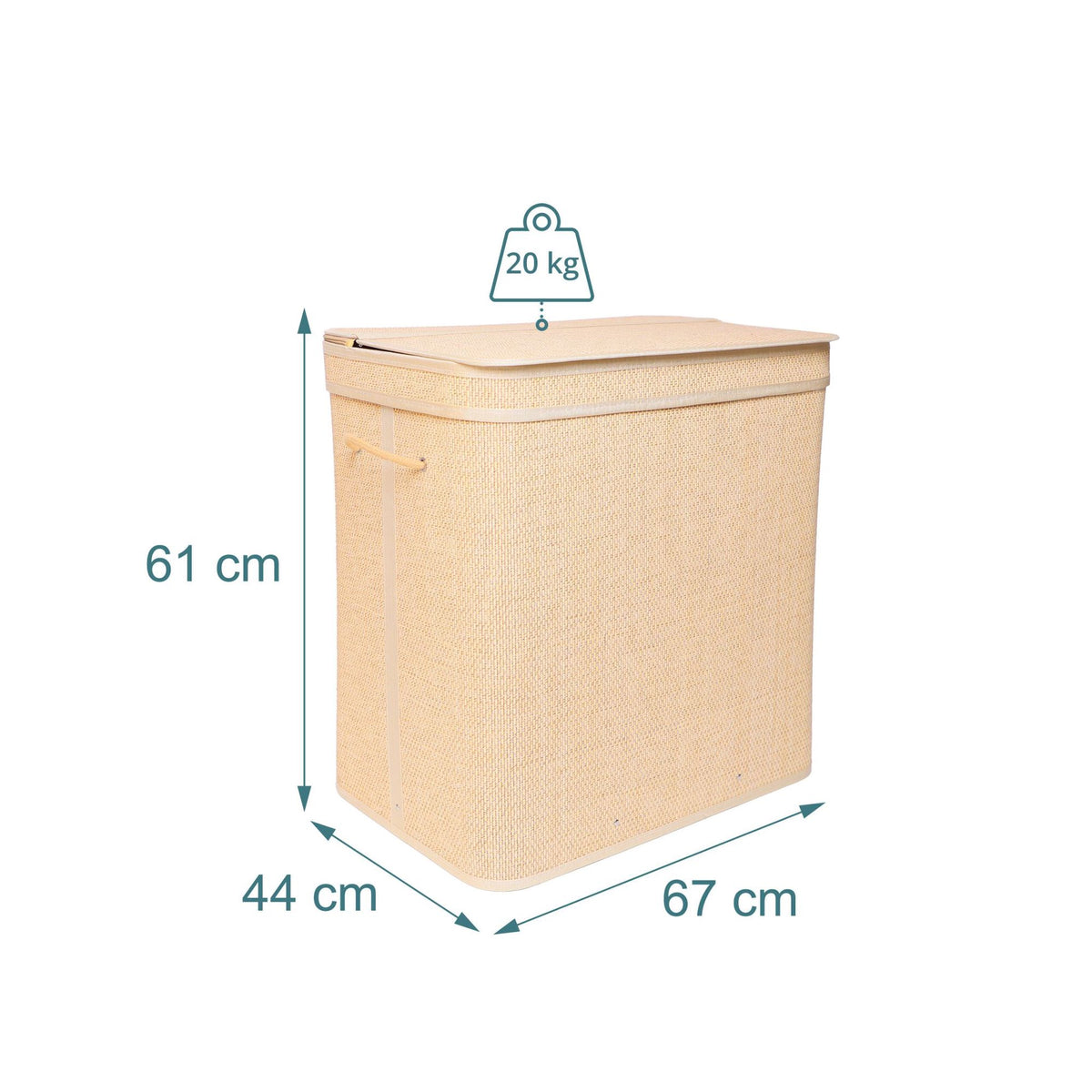 Bamboo Laundry Hamper With Lid, Removable Washable Liner