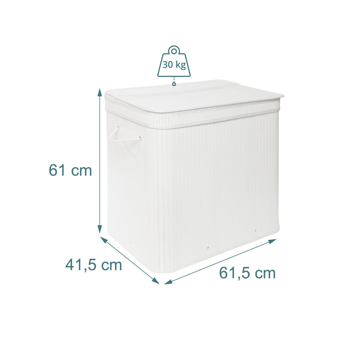 Bamboo Laundry Hamper With Lid, Washable Liner