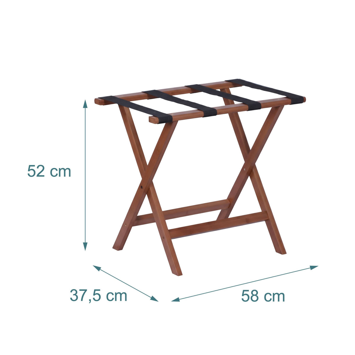 Bamboo Luggage Rack – Brown, Foldable, Durable