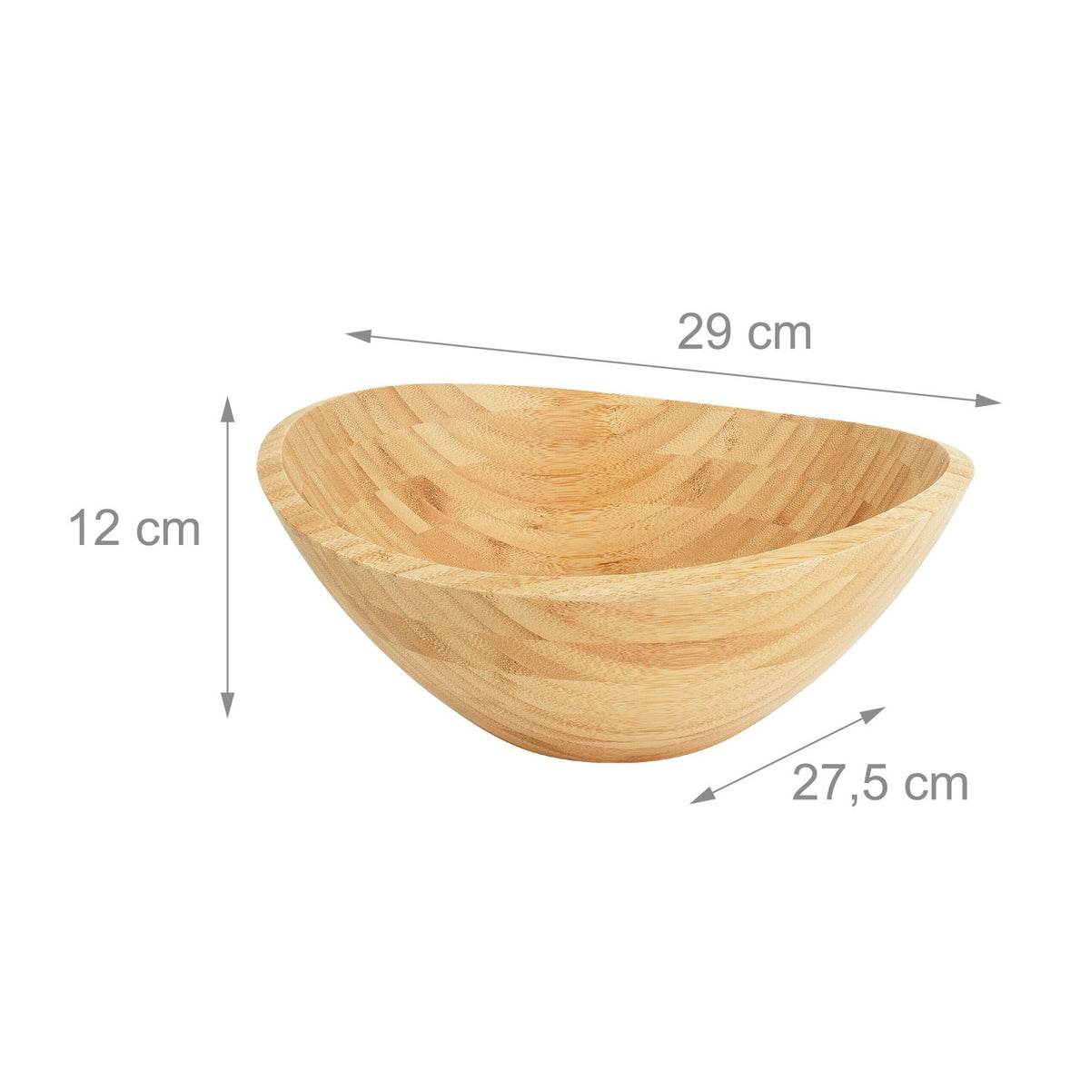 Bamboo Oval Salad Bowl – Natural, Easy to Clean
