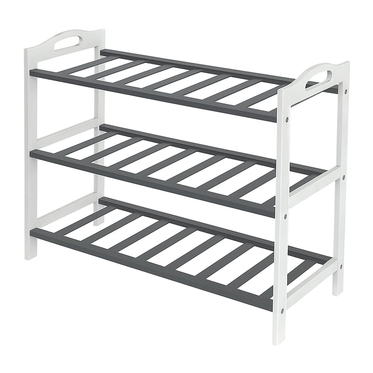 Bamboo Shoe Rack, 3 Tiers, Holds 9 Pairs