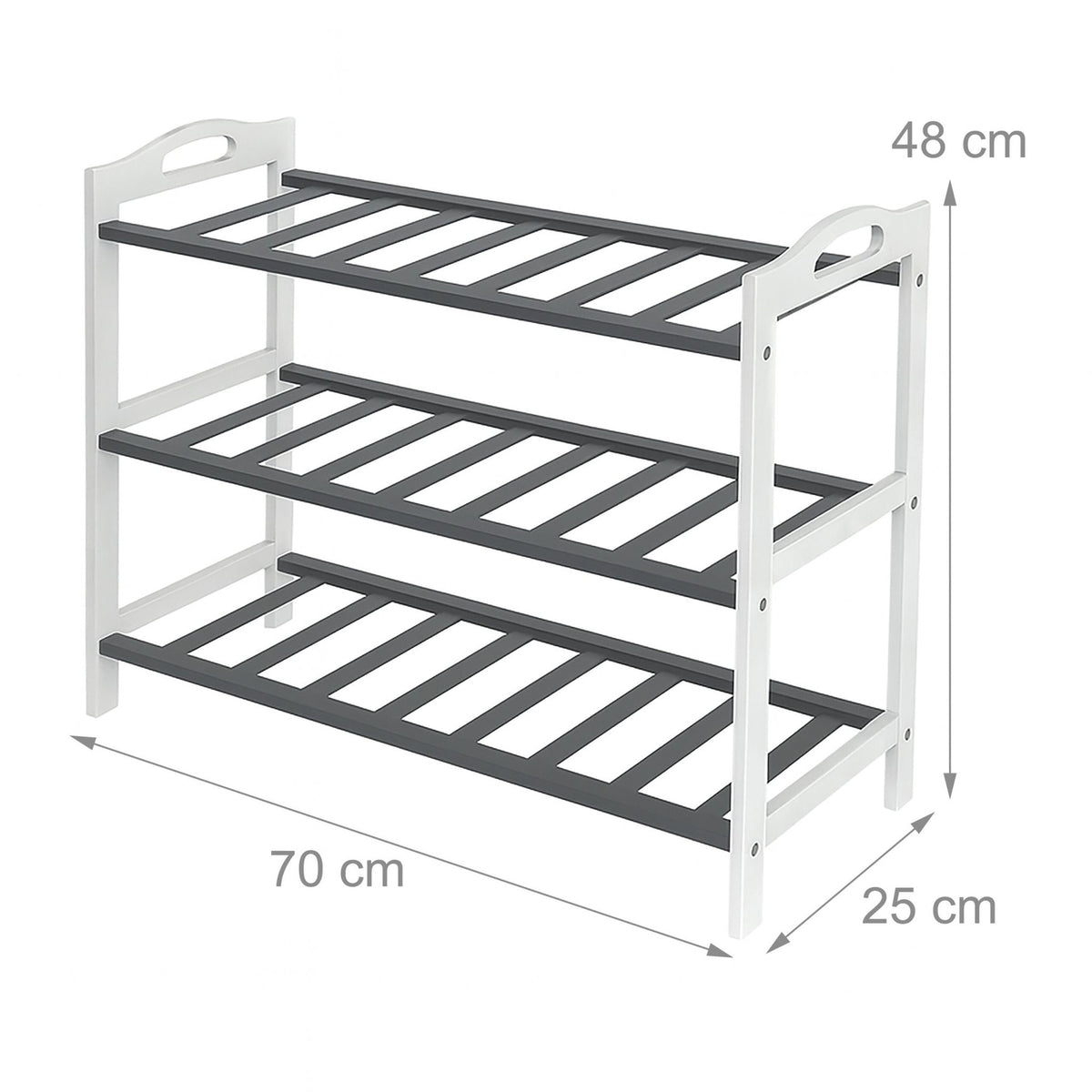Bamboo Shoe Rack, 3 Tiers, Holds 9 Pairs