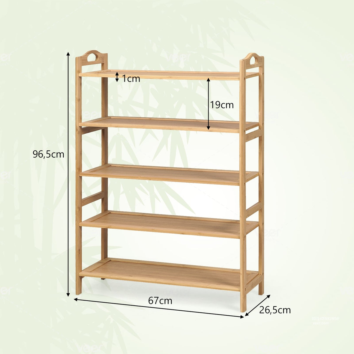 Bamboo Shoe Rack, 5-Tier Storage for 15 Pairs
