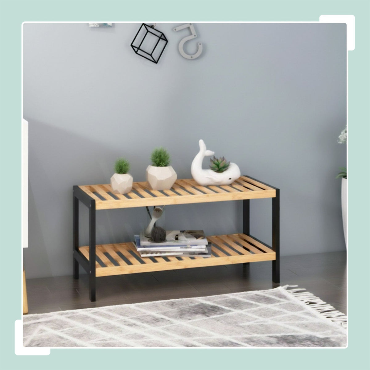 Bamboo Shoe Rack – Space-Saving, 3-Tier Shelves