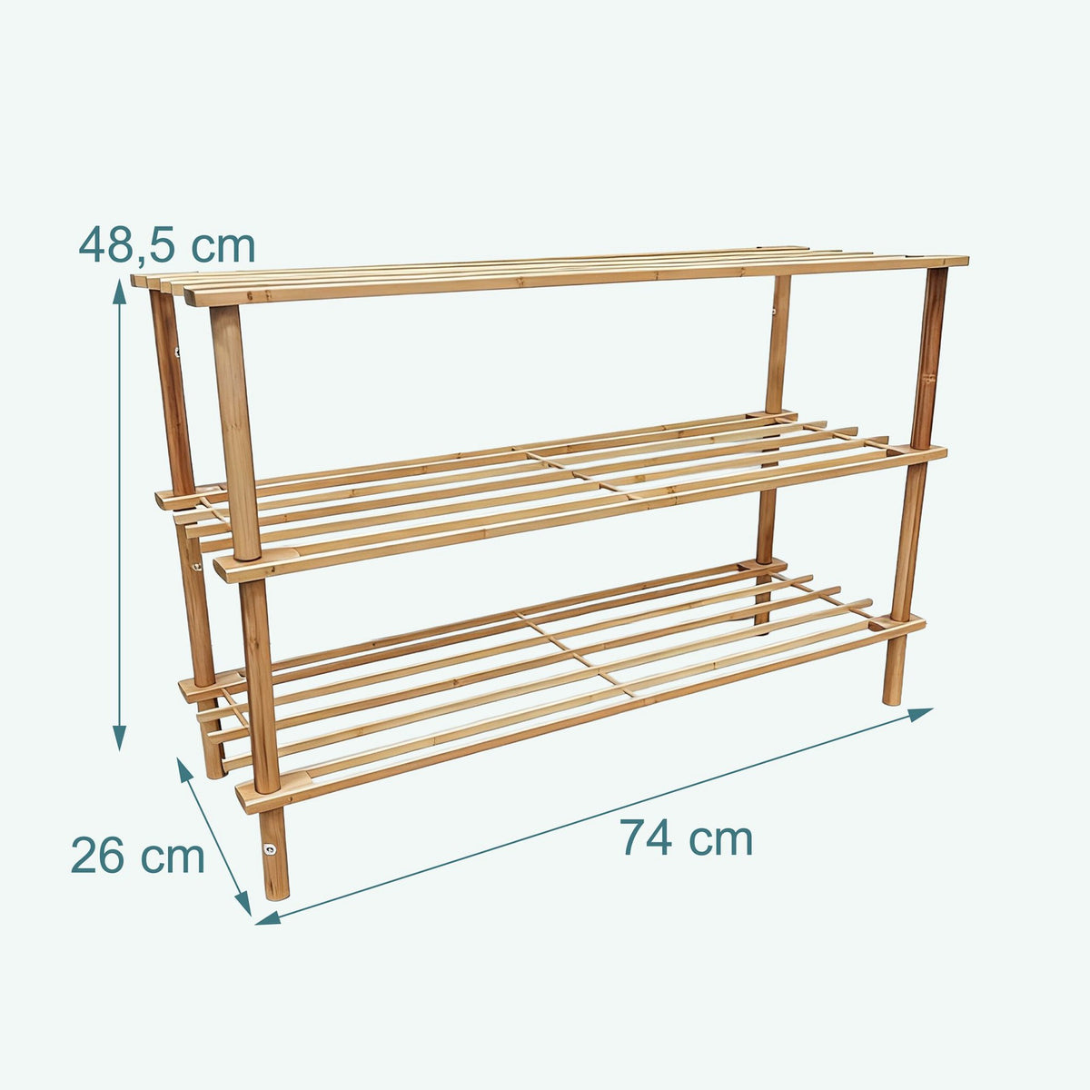 Bamboo Shoe Rack – Space-Saving, Holds 9 Pairs