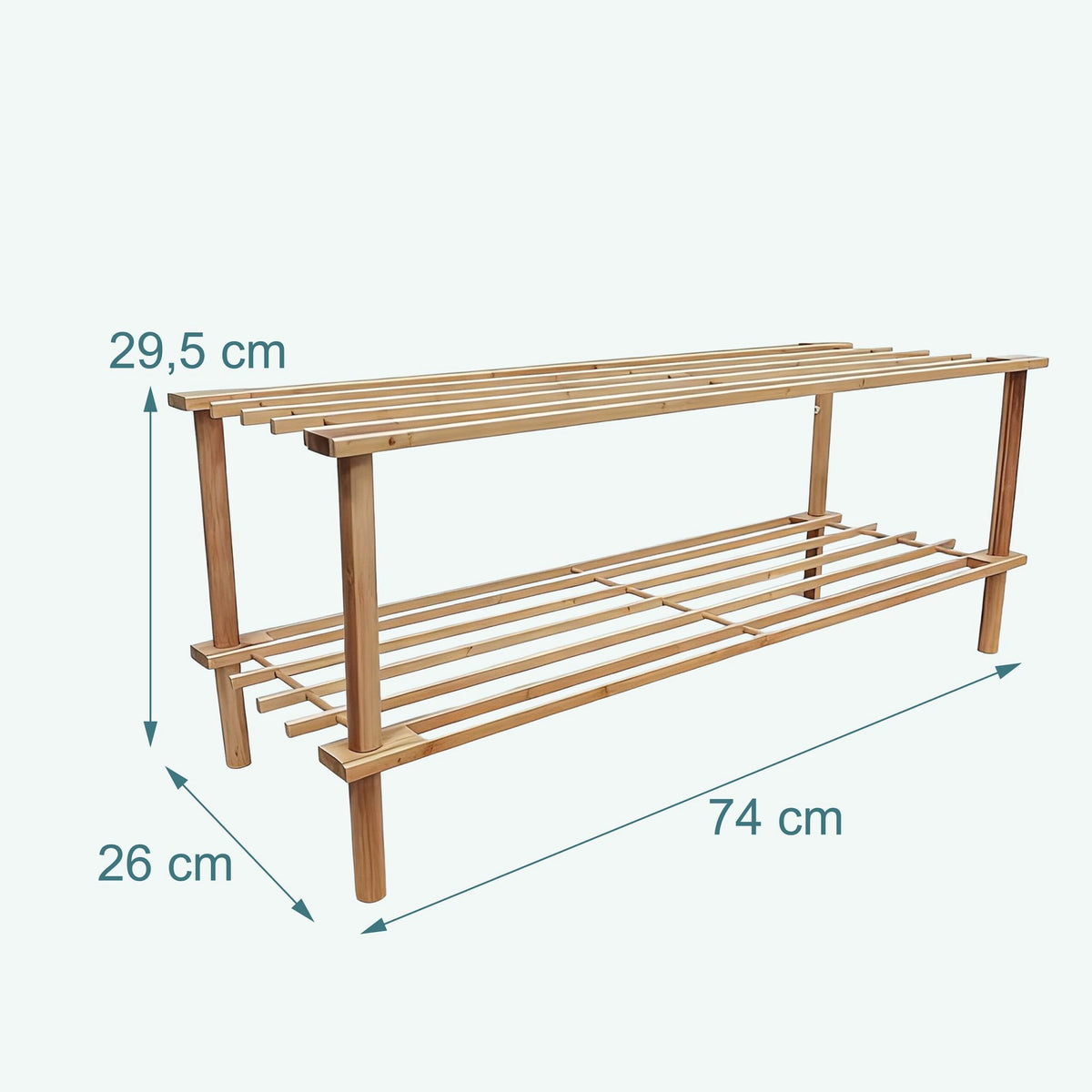 Bamboo Shoe Rack, Space-Saving, Holds 9 Pairs