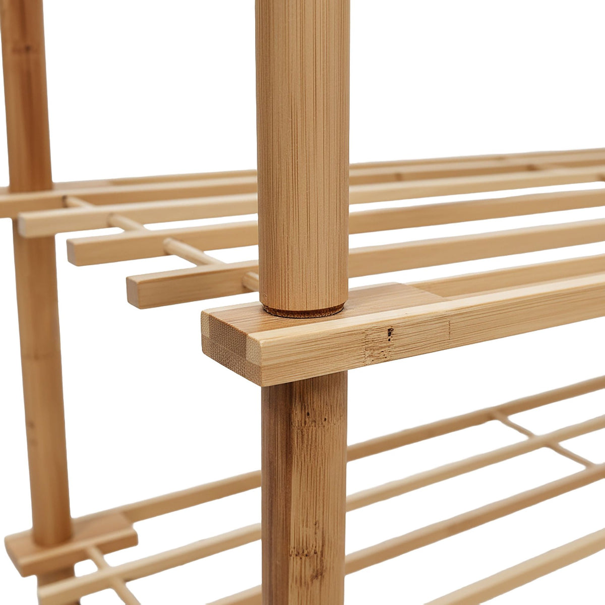 Bamboo Shoe Rack – Space-Saving, Holds 9 Pairs