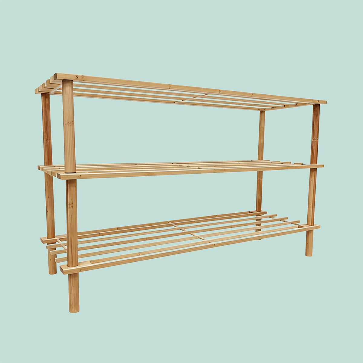 Bamboo Shoe Rack – Space-Saving, Holds 9 Pairs