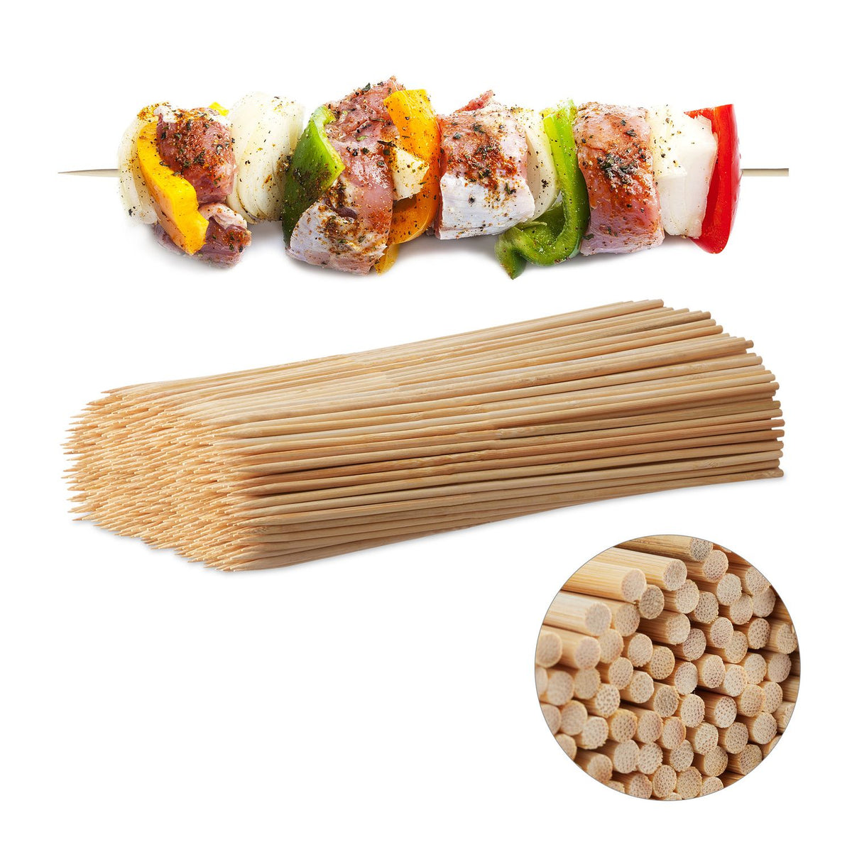 Bamboo Skewers, 500 Pack, Pointed, Eco-Friendly