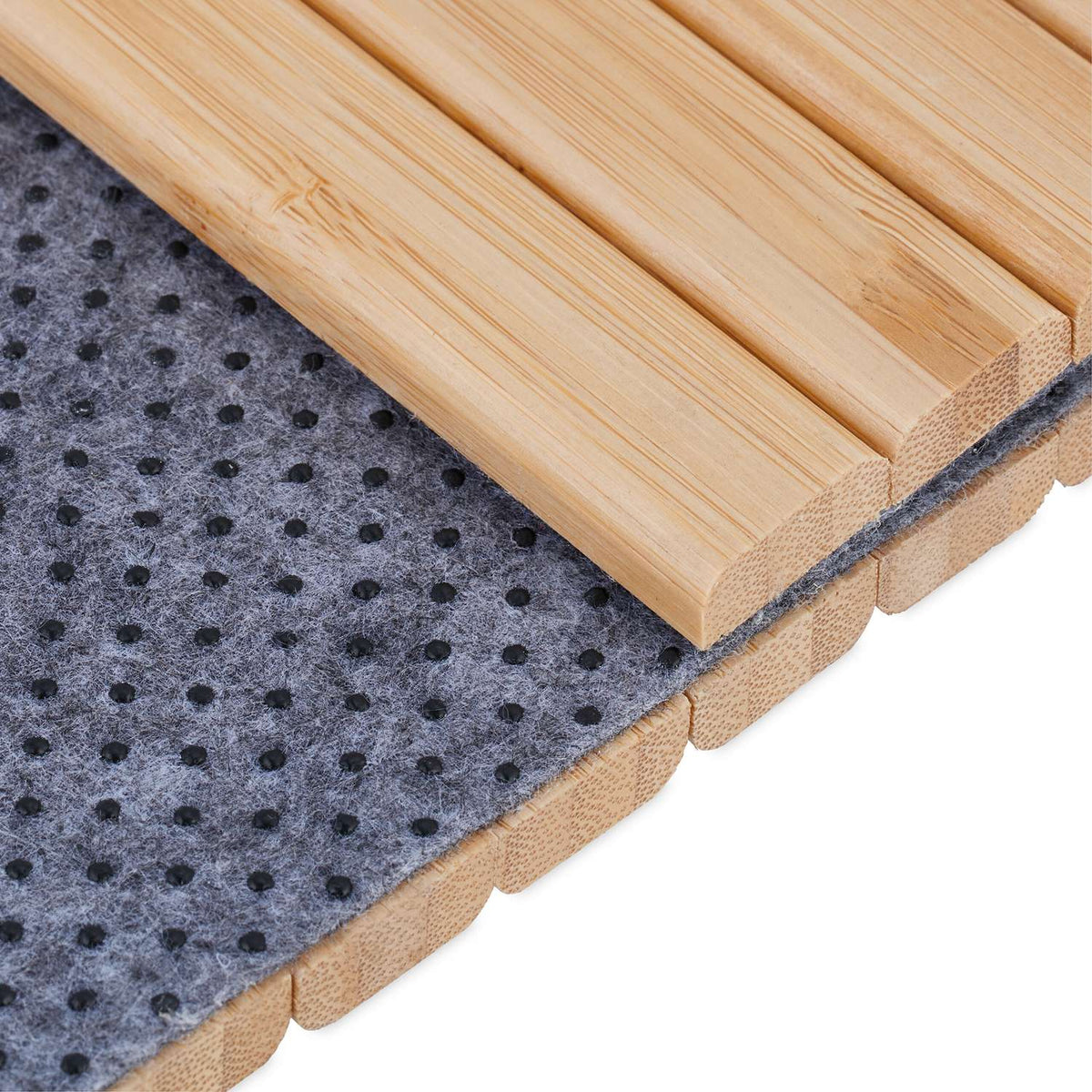 Bamboo Sofa Arm Tray with Non-Slip Pads