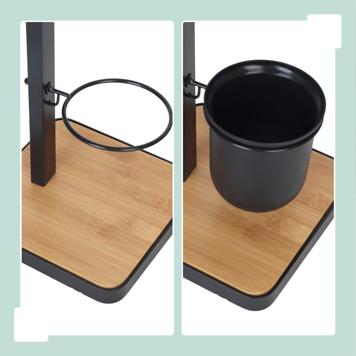 Bamboo & Steel Toilet Brush and Paper Holder Set