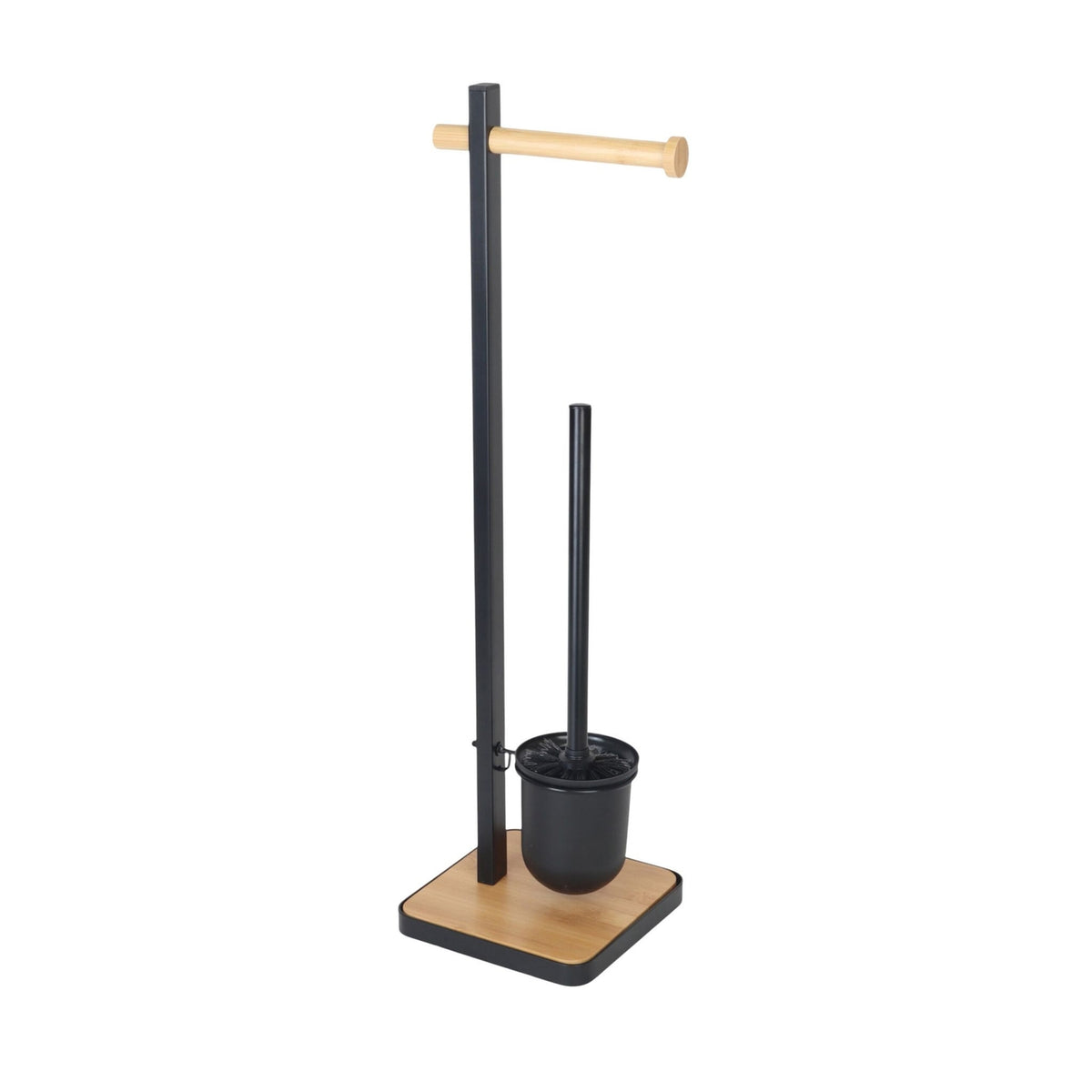 Bamboo & Steel Toilet Brush and Paper Holder Set