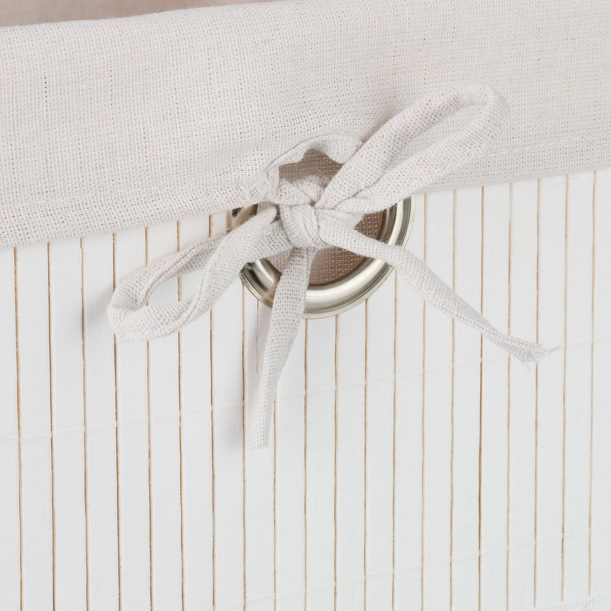 Bamboo Storage Baskets with Fabric Lining, Set of 3
