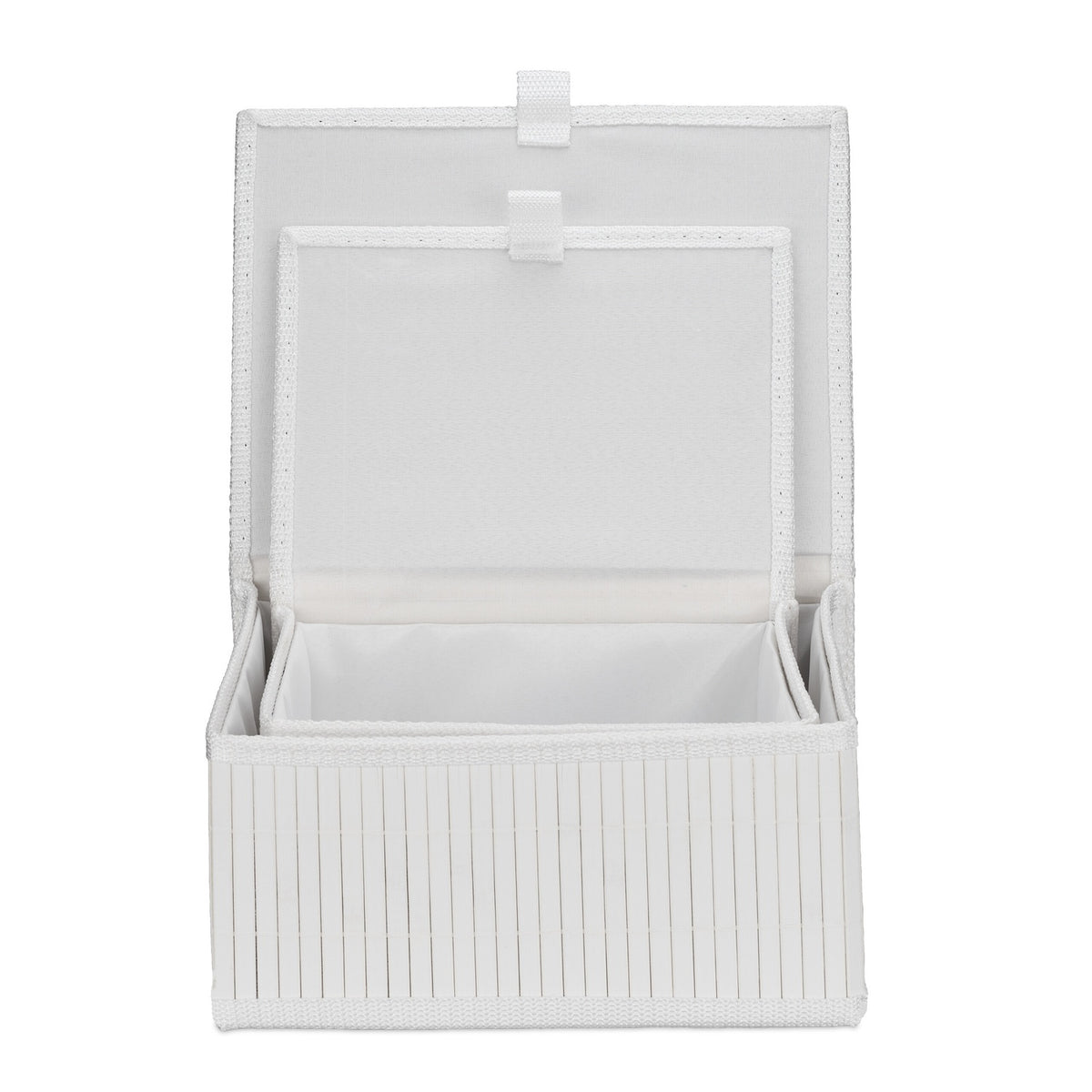Bamboo Storage Boxes Set of 2 – Multipurpose, Lidded
