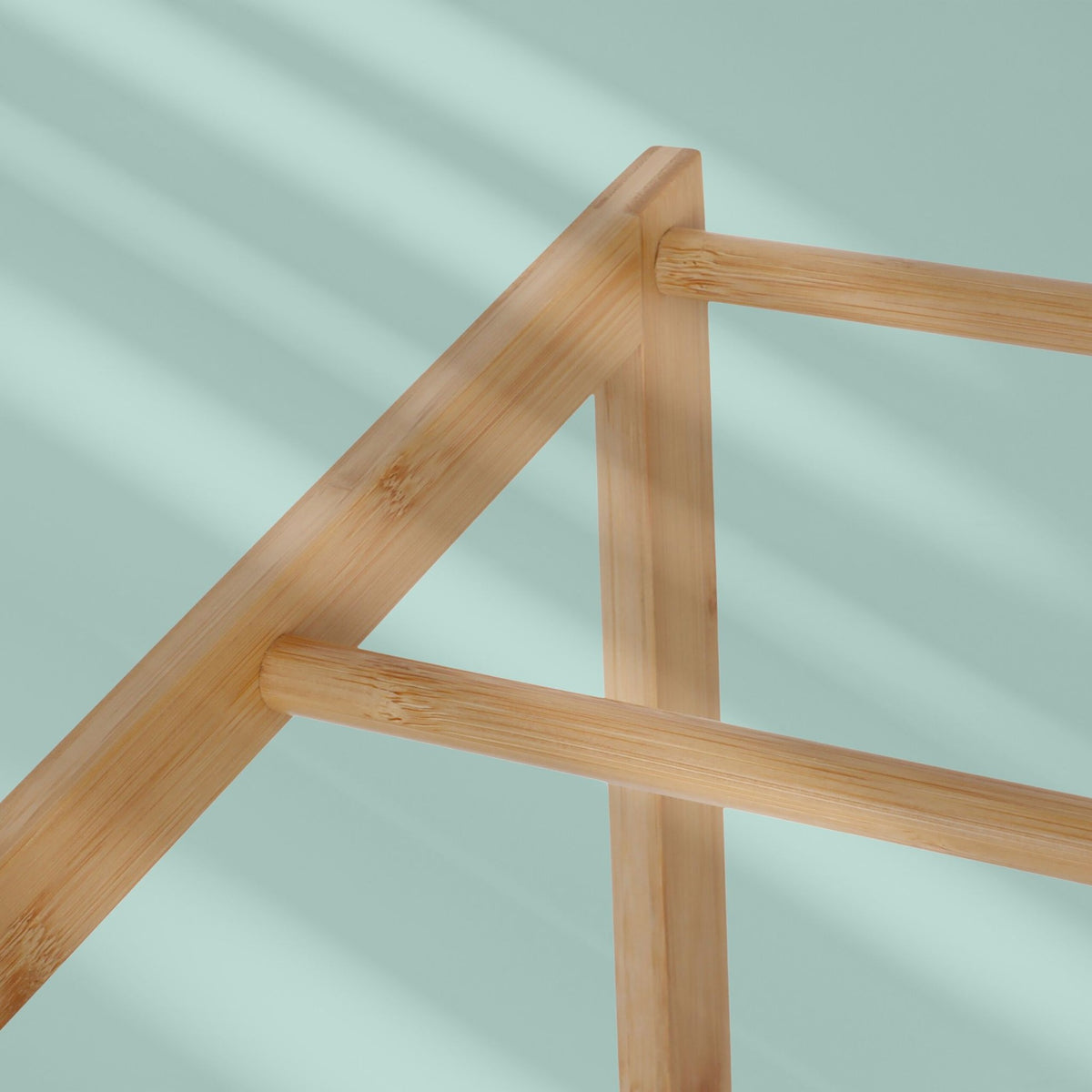 Bamboo Towel Rack with 3 Bars and Shelf