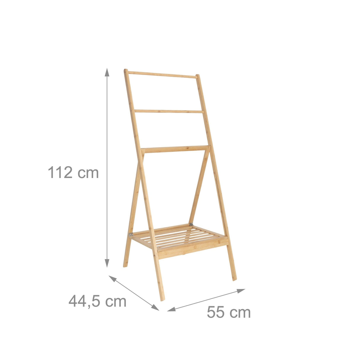 Bamboo Towel Rack with Shelf – Freestanding, Foldable