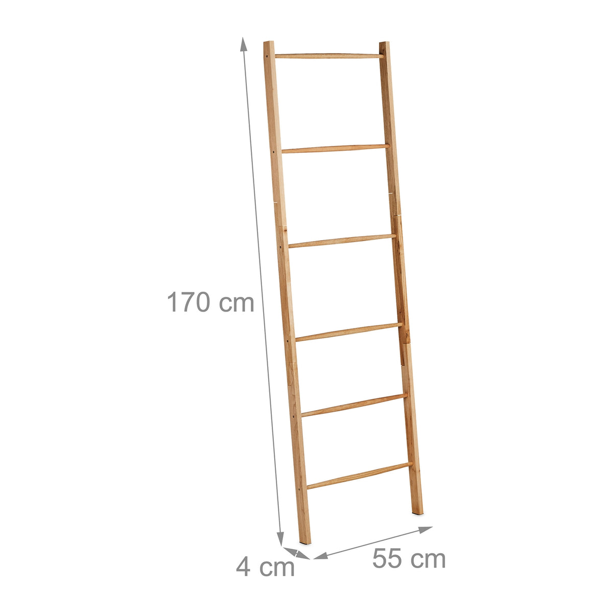 Bamboo Towel Stand with 6 Bars and 2 Shelves