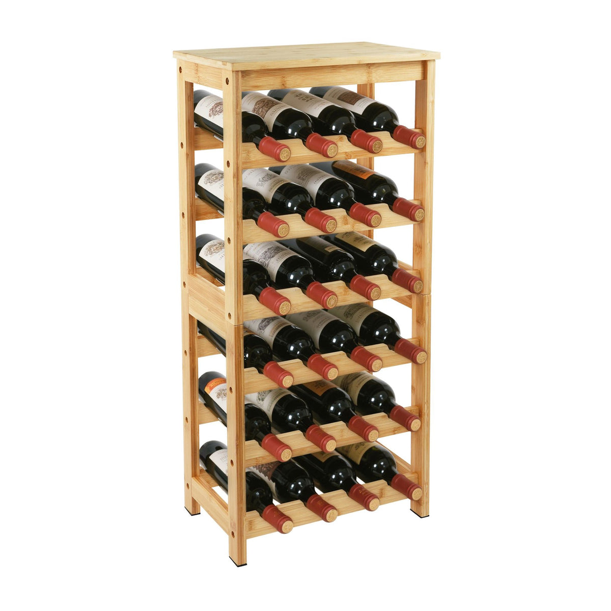 Bamboo Wine Rack, Holds 24 Bottles