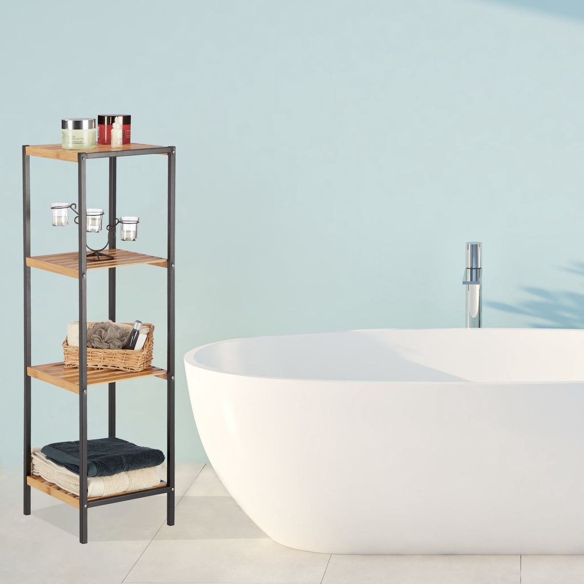 Bamboo and Steel Shelf