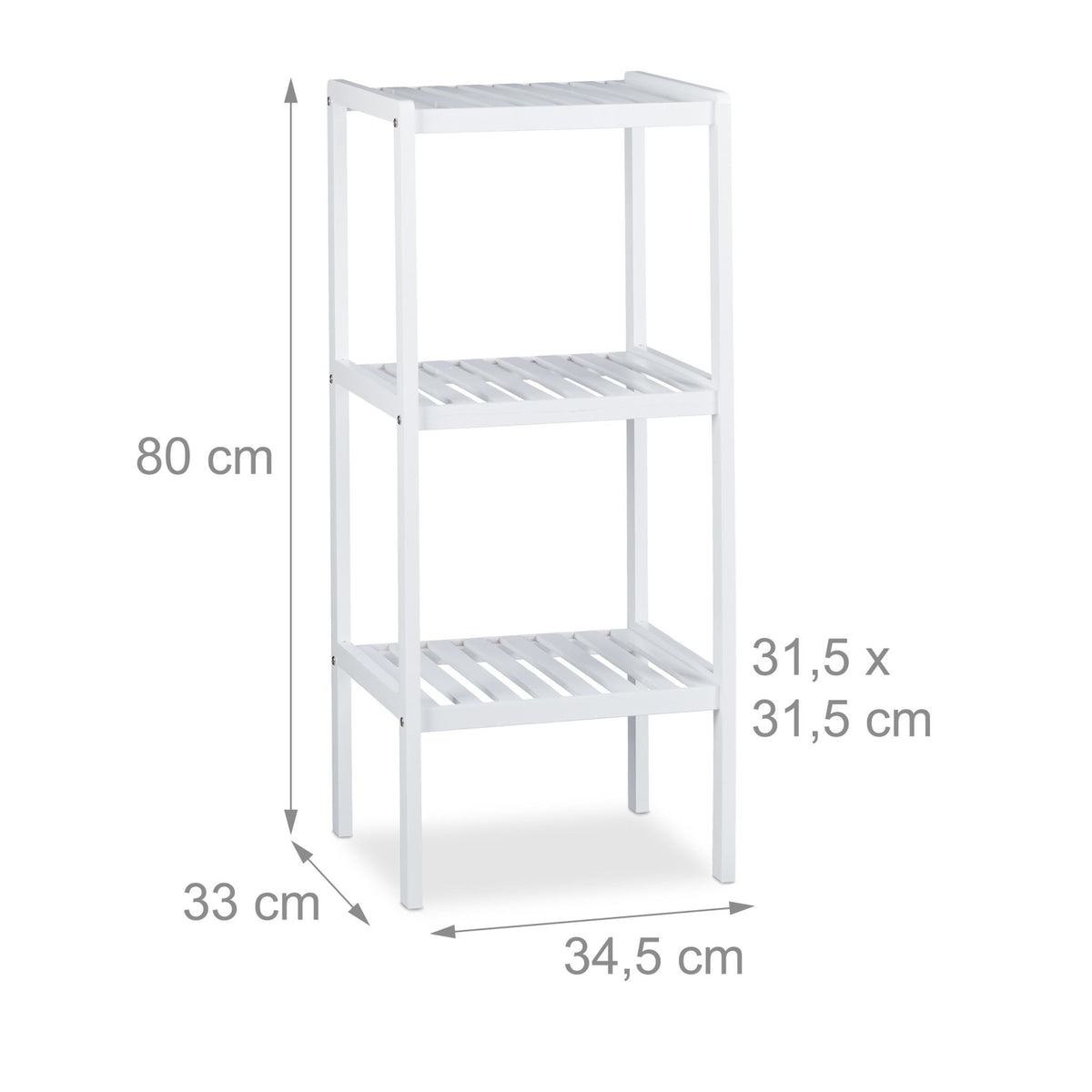 Bamboo bathroom shelf with 3 shelves