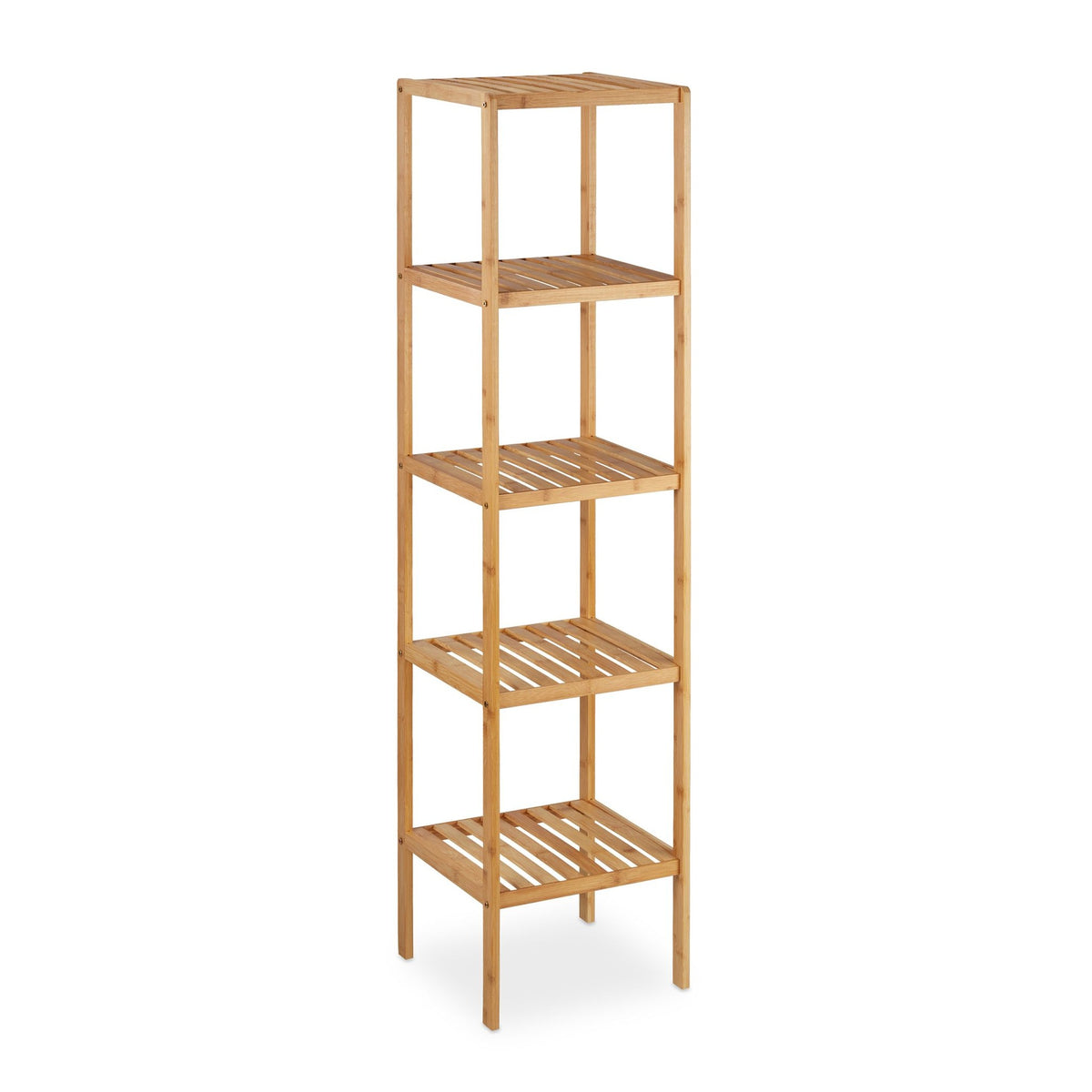 Bamboo bathroom shelf with 5 shelves