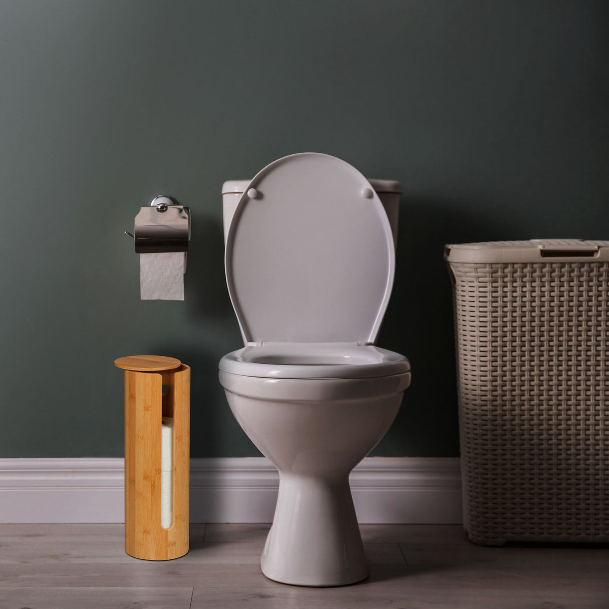 Bamboo for toilet roll storage