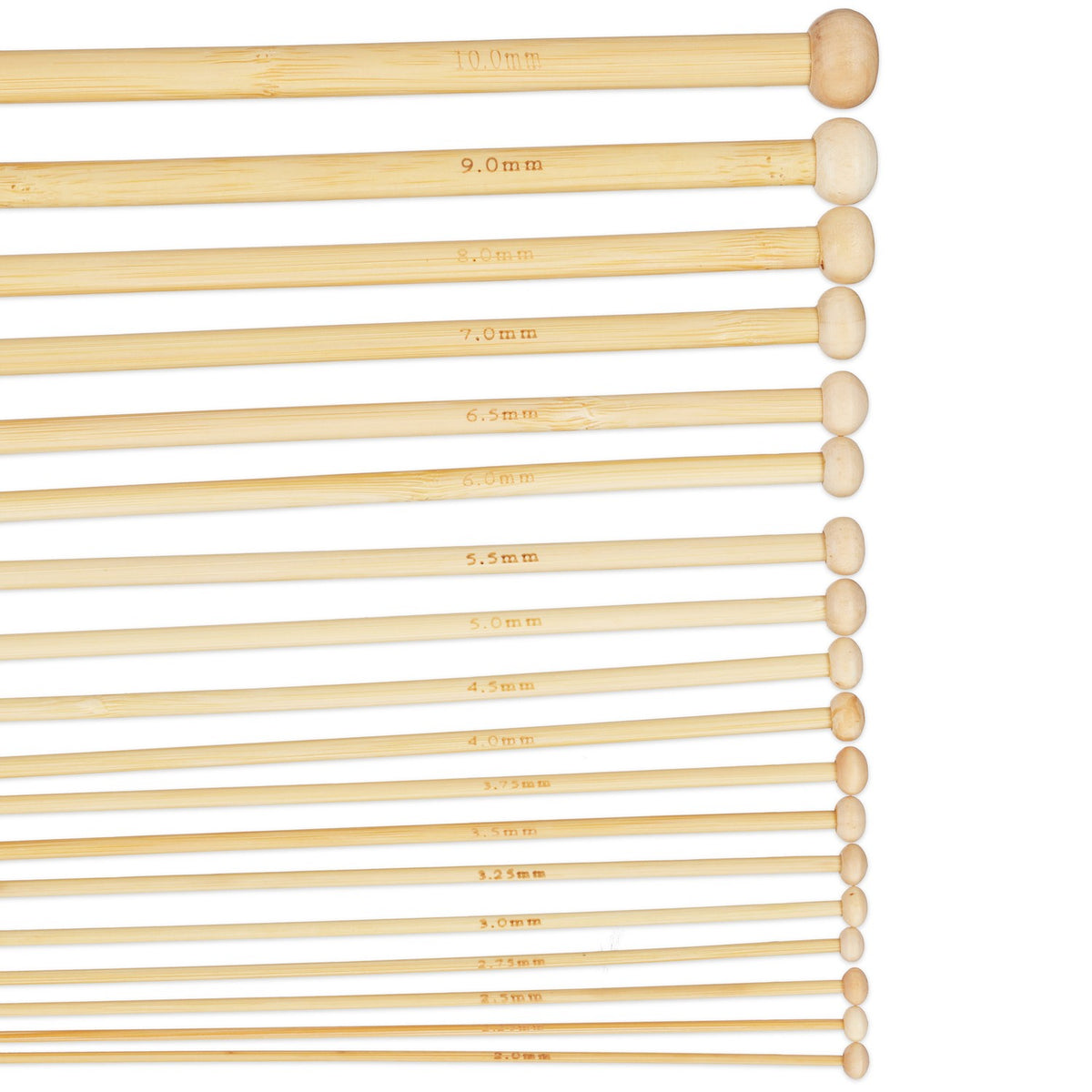 Bamboo knitting needles - set of 36 knitting needles