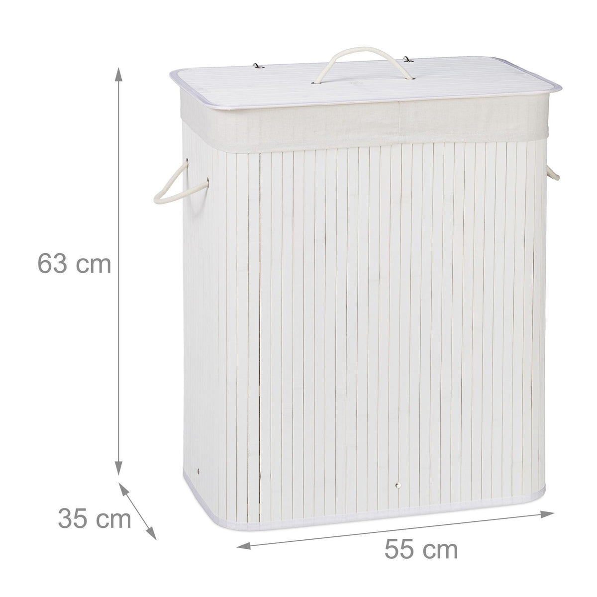 Bamboo laundry basket with 2 compartments