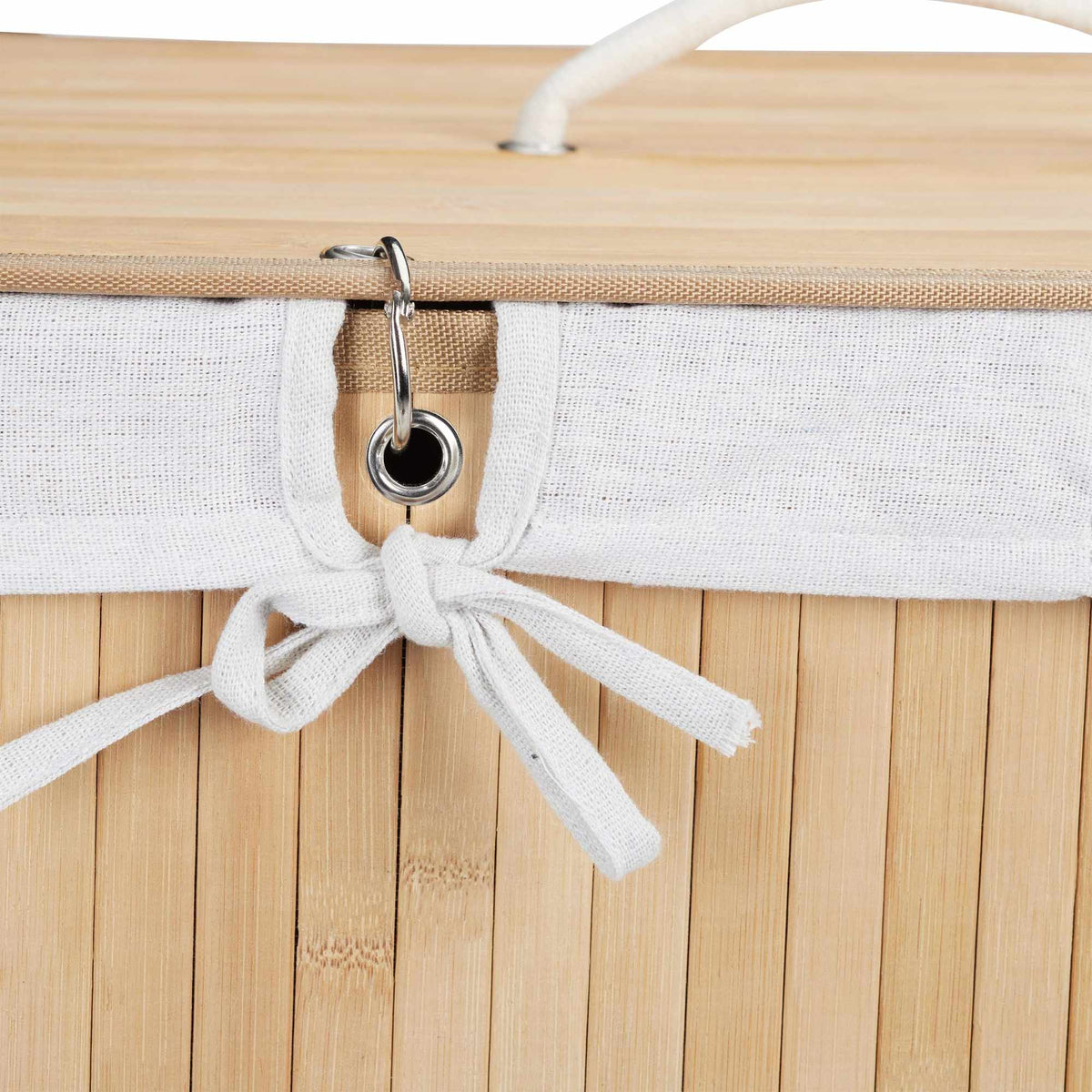 Bamboo laundry basket with 2 compartments