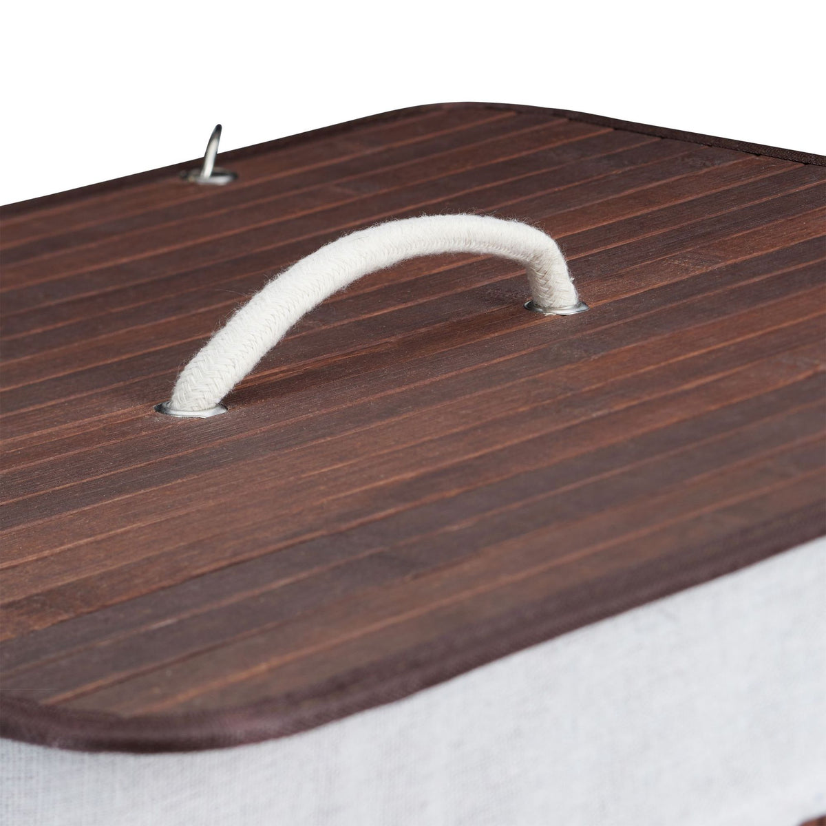 Bamboo laundry basket with 2 compartments