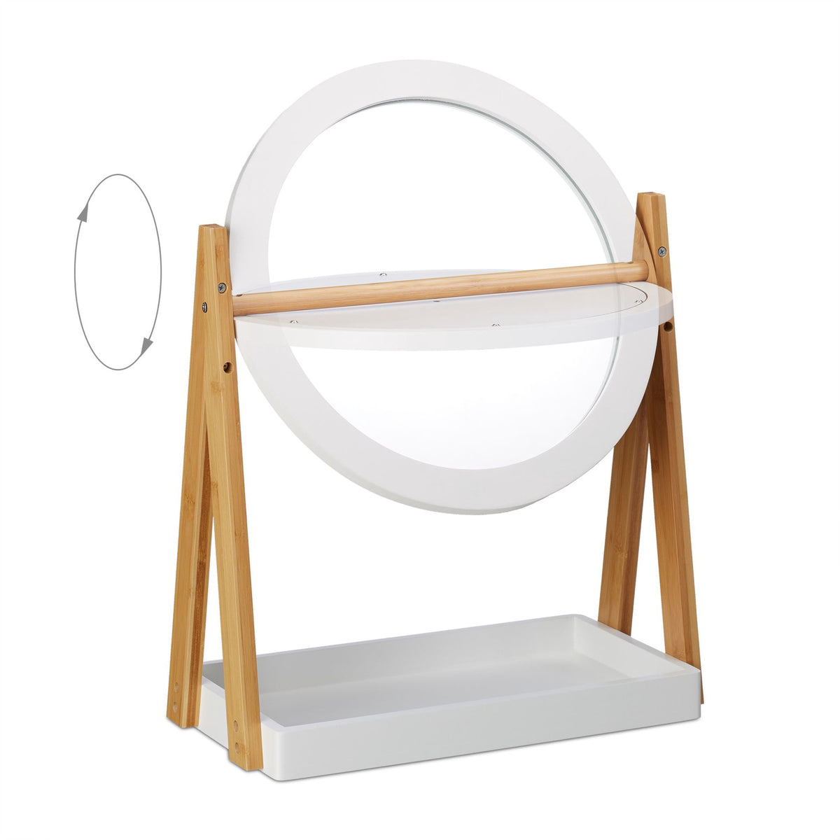 Bamboo mirror with storage