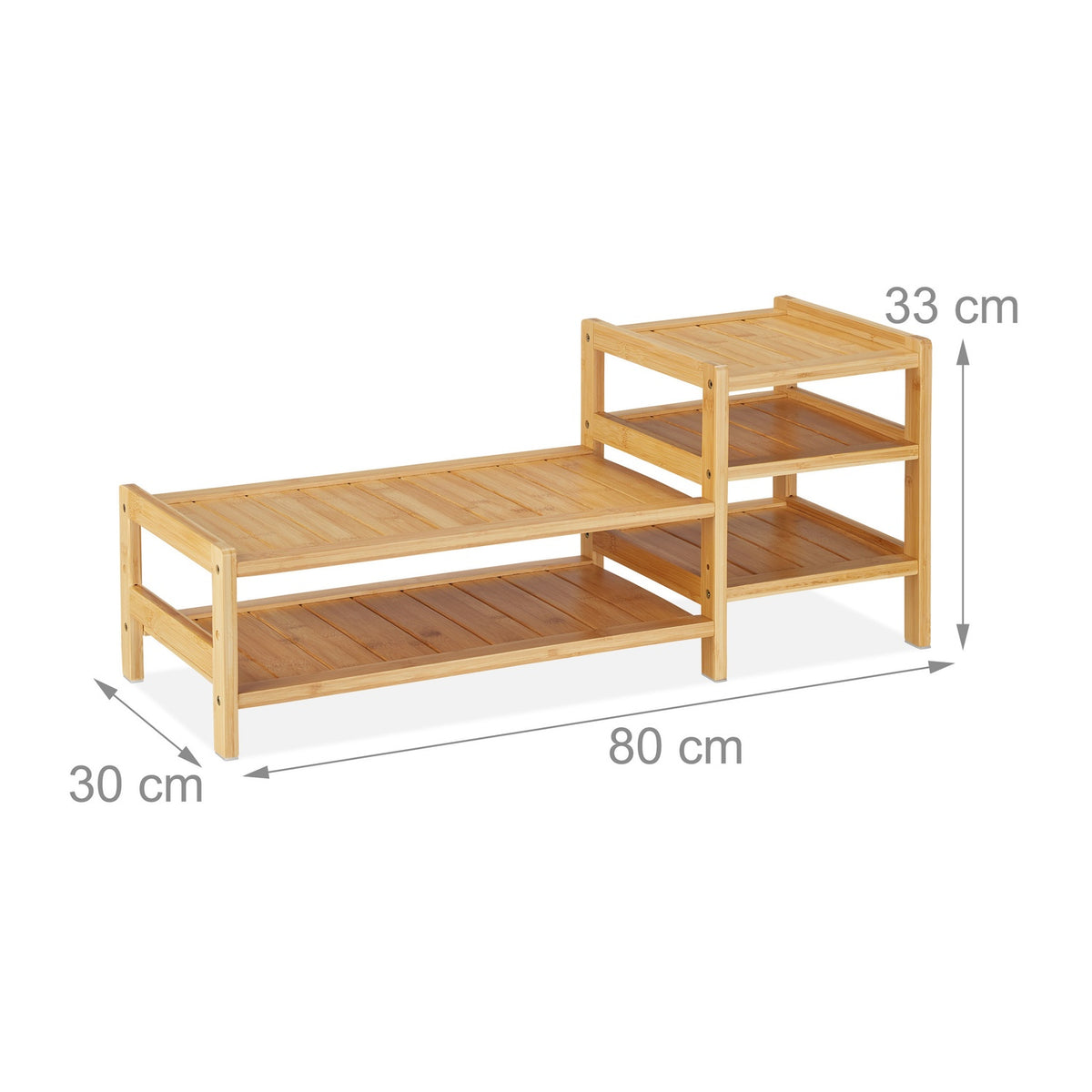 Bamboo screen stand with 5 shelves
