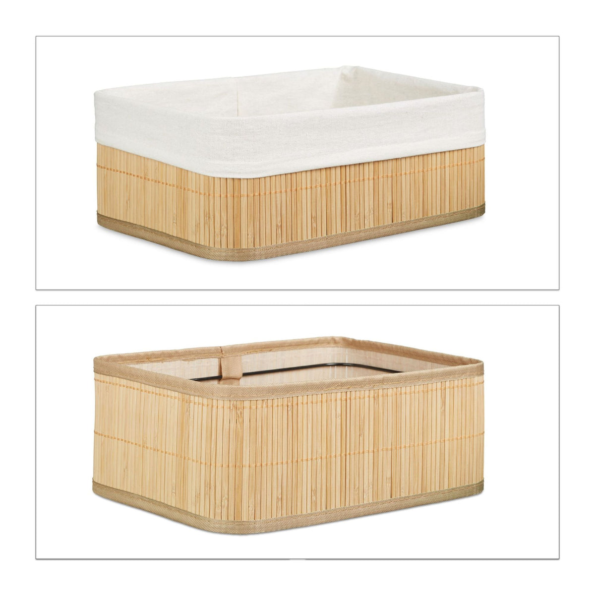 Bamboo shelf basket in three parts